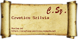 Czvetics Szilvia névjegykártya