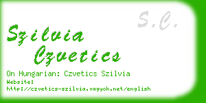 szilvia czvetics business card